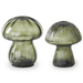 Green Glass LED Mushrooms – Set of 2 - The Shops at Mount Vernon