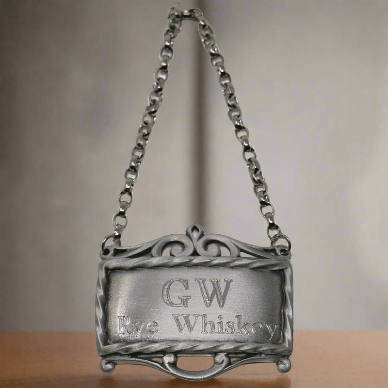 GW's Rye Whiskey Pewter Decanter Label - The Shops at Mount Vernon