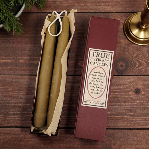 Hand Dipped 8" True Bayberry Candles - The Shops at Mount Vernon