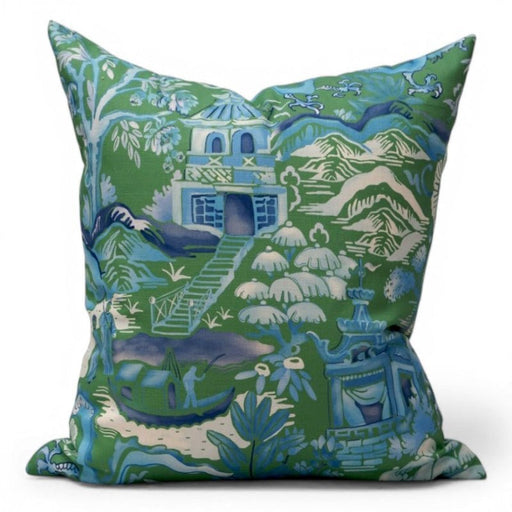 Herbal Green Gardens of Chinoiserie Pillow - The Shops at Mount Vernon