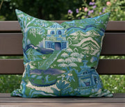 Herbal Green Gardens of Chinoiserie Pillow - The Shops at Mount Vernon