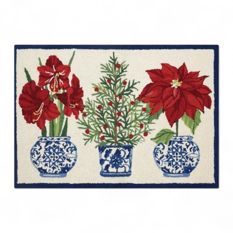Holiday Chinoiserie Hooked Rug 2X3 The Shops at Mount Vernon