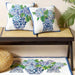 Hooked Hydrangea in Chinoiserie Pillow - The Shops at Mount Vernon