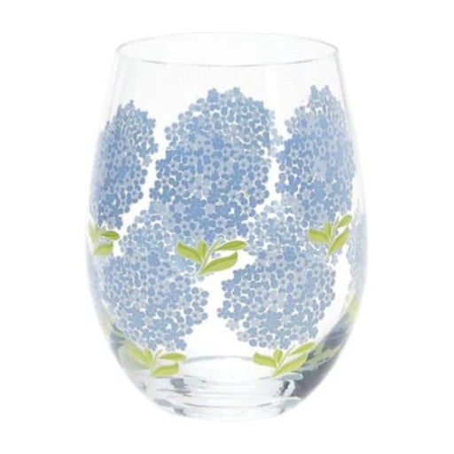 Hydrangea Stemless Wine Glass - The Shops at Mount Vernon