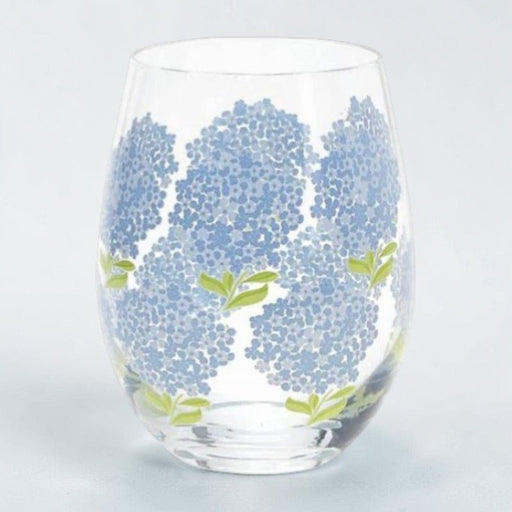 Hydrangea Stemless Wine Glass - The Shops at Mount Vernon