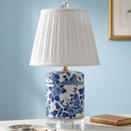 Lamp B/W Floral crystal base - The Shops at Mount Vernon