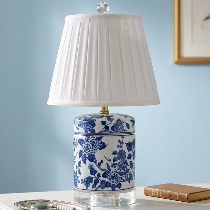 Lamp B/W Floral crystal base - The Shops at Mount Vernon