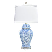 Lamp B/W Porcelain Jar style Crystal Base - The Shops at Mount Vernon