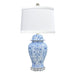 Lamp B/W Porcelain Jar style Crystal Base - The Shops at Mount Vernon