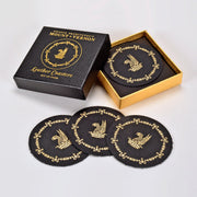 Leather Coasters - Boxed Set of Four - Black - The Shops at Mount Vernon