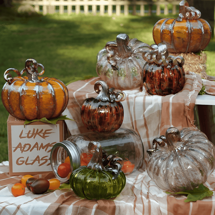 Luke Adams Cinnamon Sugar Glass Pumpkins - Assorted Sizes - The Shops at Mount Vernon