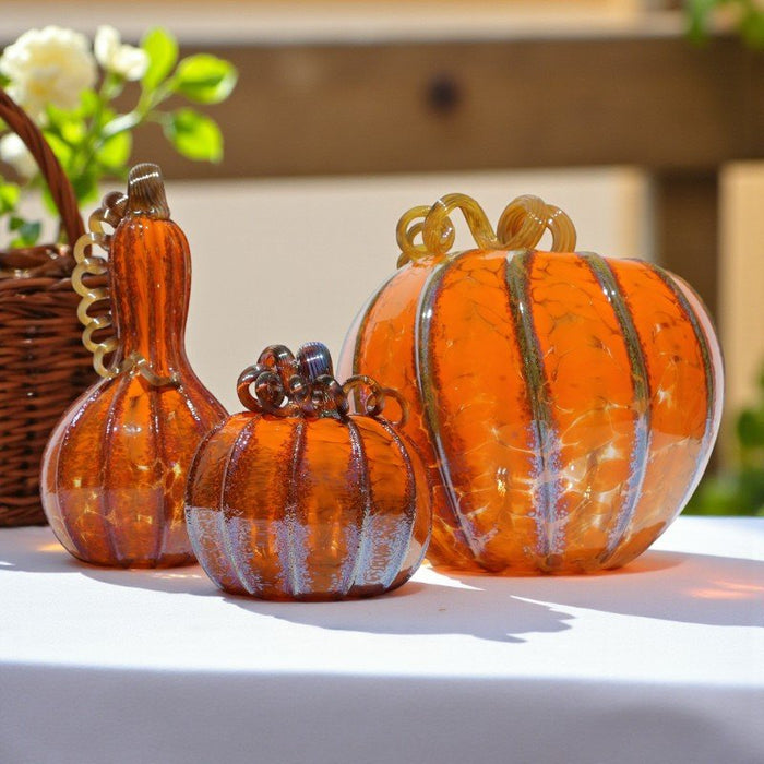 Luke Adams Maple Glaze Glass Pumpkins - Assorted Sizes - The Shops at Mount Vernon