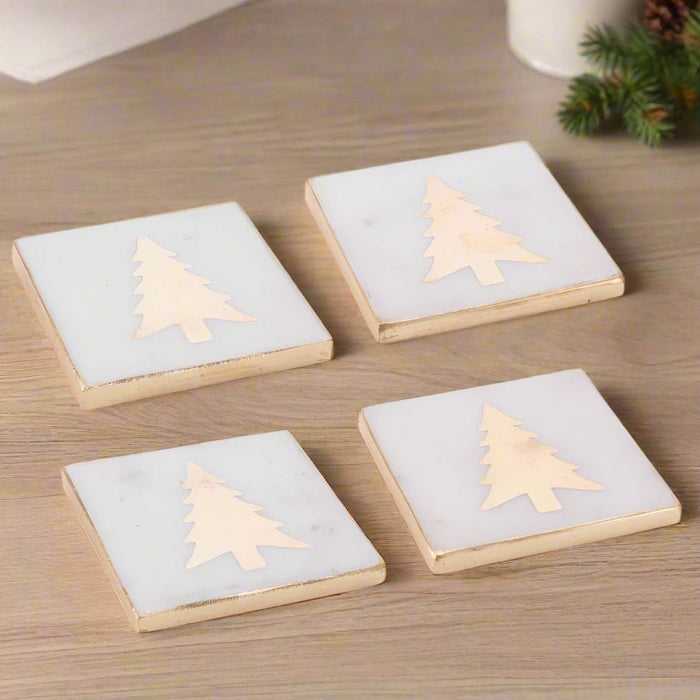 Marble Tree Coasters – Set of 4 - The Shops at Mount Vernon