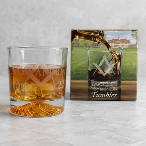 Masonic Whiskey Tumbler Glass - The Shops at Mount Vernon
