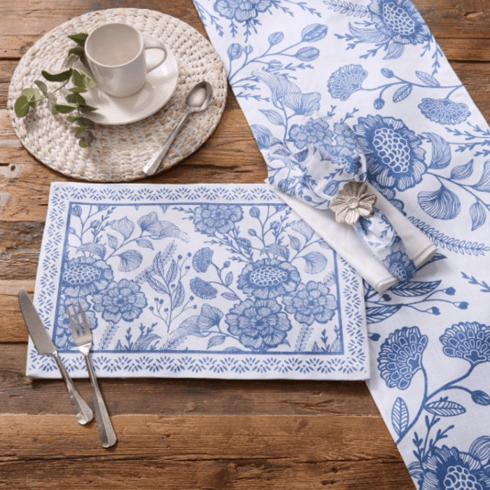 Matilda Blue & White Placemats - The Shops at Mount Vernon