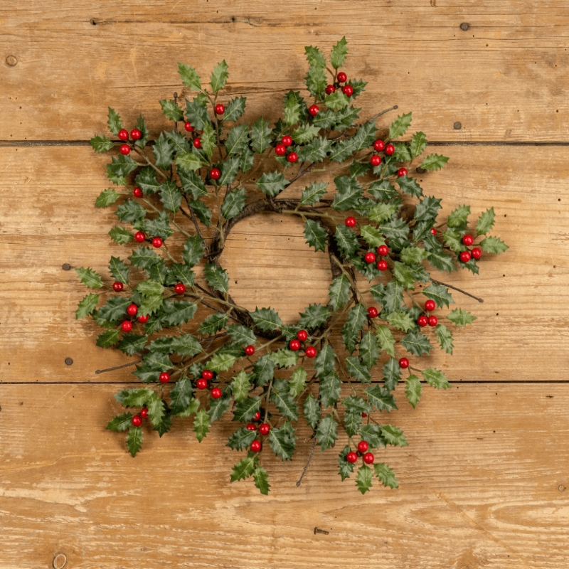 Mini Holly & Berries Candle Ring - The Shops at Mount Vernon