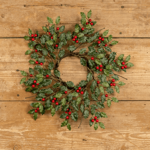 Mini Holly & Berries Candle Ring - The Shops at Mount Vernon