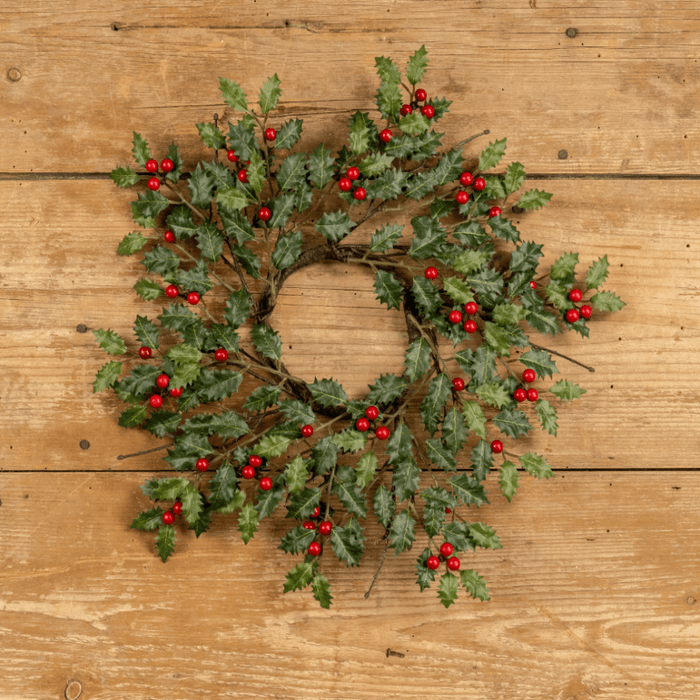 Mini Holly & Berries Candle Ring - The Shops at Mount Vernon