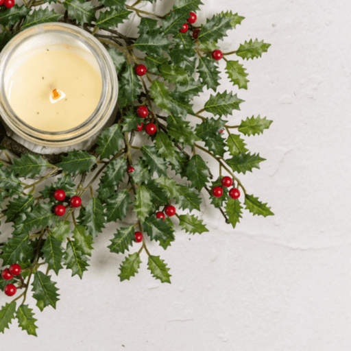 Mini Holly & Berries Candle Ring - The Shops at Mount Vernon