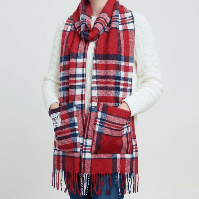 Mount Vernon 1776 Independence Tartan Pocket Scarf - The Shops at Mount Vernon