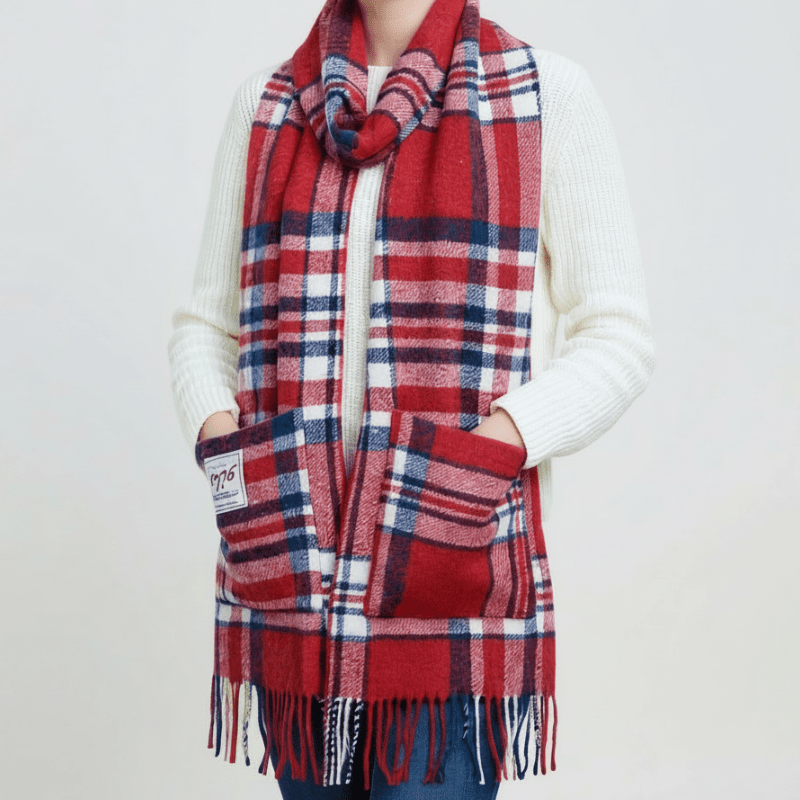 Mount Vernon 1776 Independence Tartan Pocket Scarf - The Shops at Mount Vernon