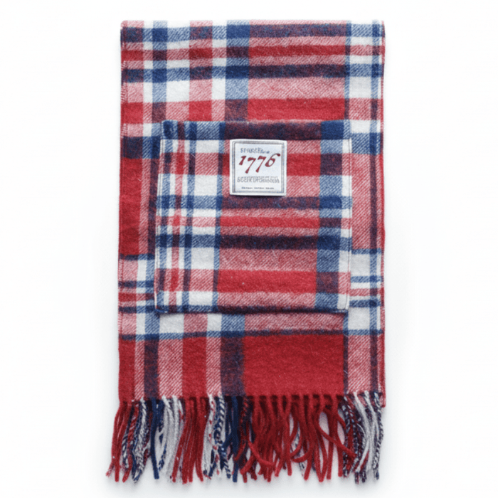 Mount Vernon 1776 Independence Tartan Pocket Scarf - The Shops at Mount Vernon