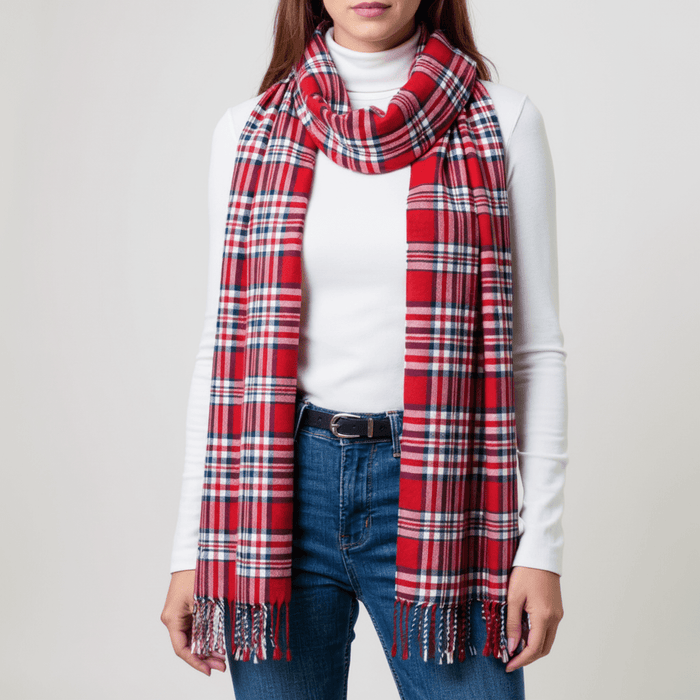Mount Vernon 1776 Independence Tartan Viscose Scarf - Oversize - The Shops at Mount Vernon