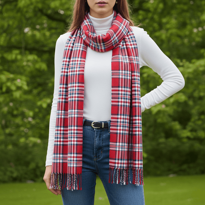 Mount Vernon 1776 Independence Tartan Viscose Scarf - Oversize - The Shops at Mount Vernon