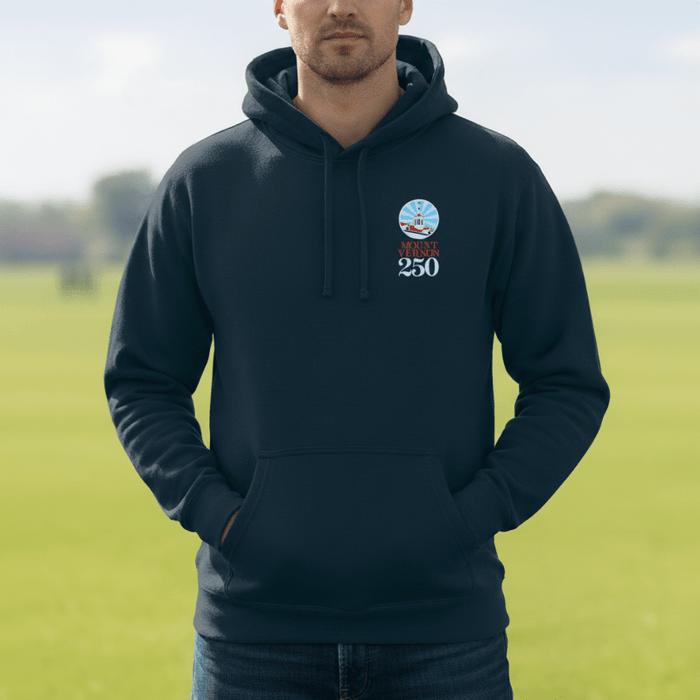 Mount Vernon 250th Anniversary Hoodie - Dark Blue - The Shops at Mount Vernon