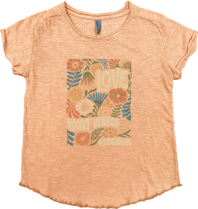 Mount Vernon Crop Style Floral Retro Top - The Shops at Mount Vernon