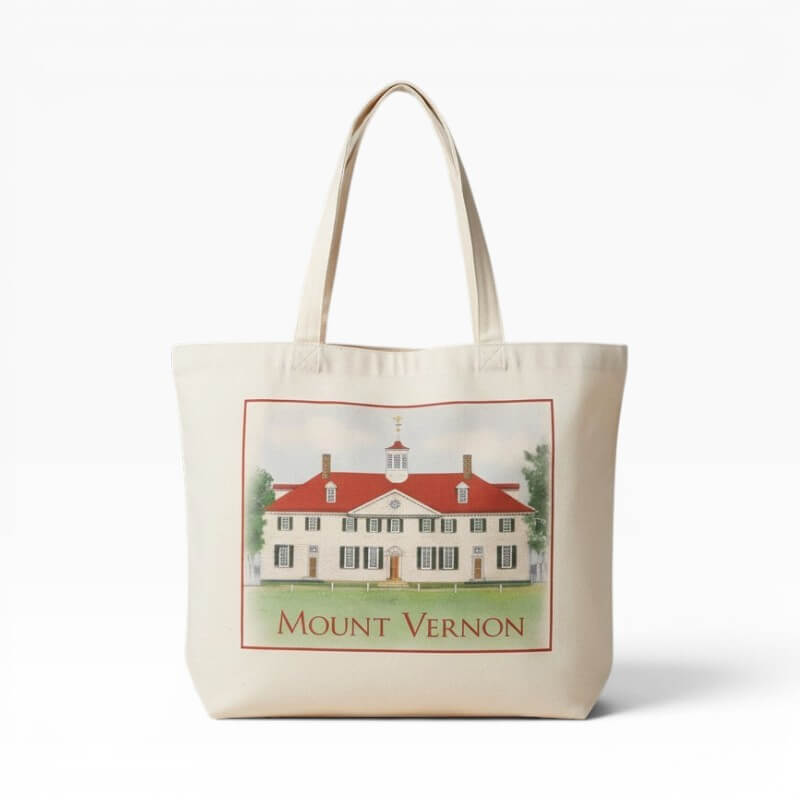 Mount Vernon Mansion Canvas Tote Bag - The Shops at Mount Vernon