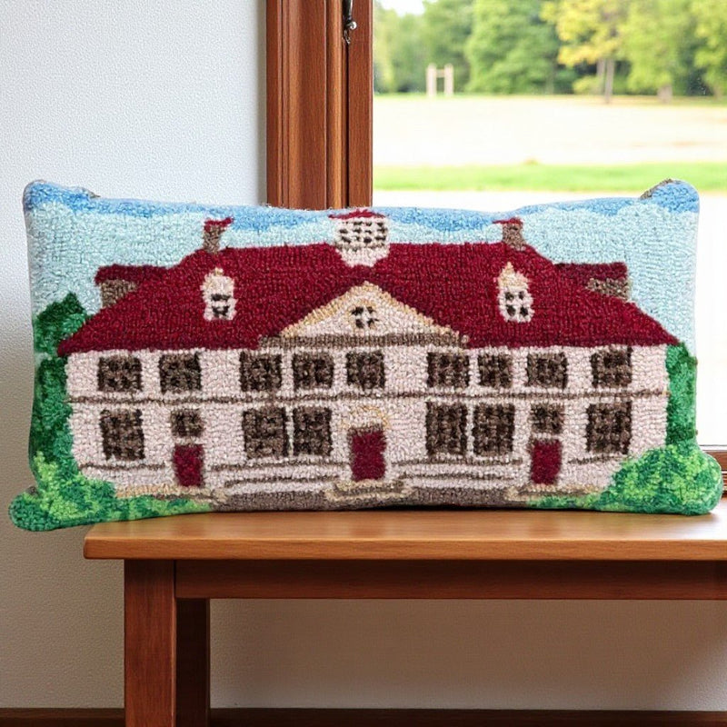 Mount Vernon Mansion Hooked Pillow - The Shops at Mount Vernon