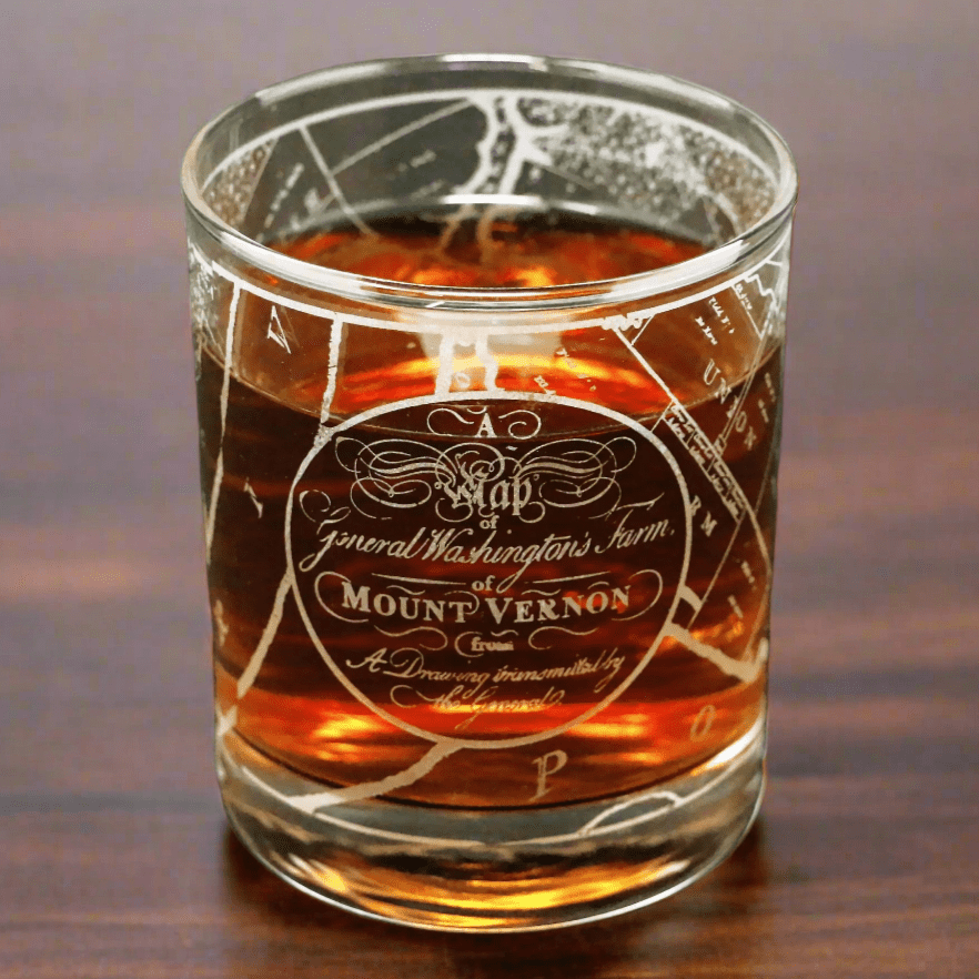 Mount Vernon Map Rocks Glass - The Shops at Mount Vernon