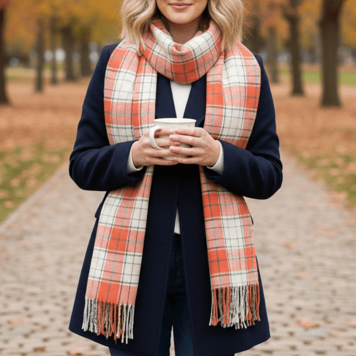 Mount Vernon Tartan Viscose Scarf - Oversize - The Shops at Mount Vernon