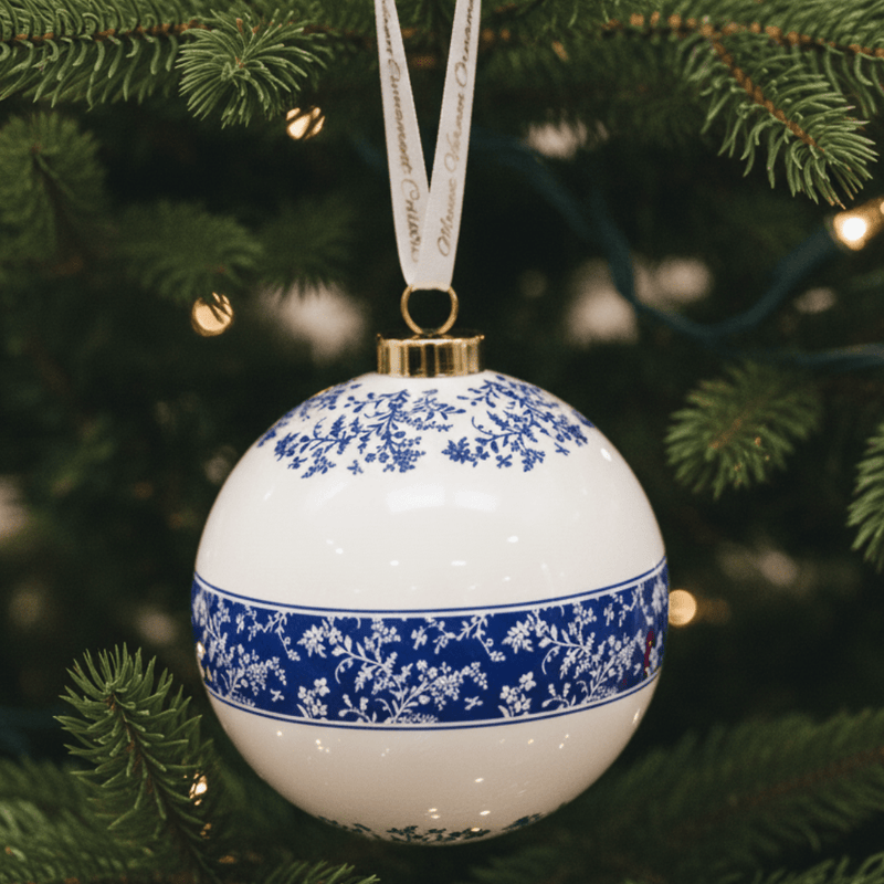 MV Ornament Collection - Porcelain Blue Room Ball - The Shops at Mount Vernon