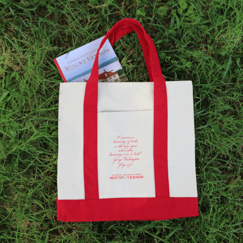 Navy Blue George Washington Book Tote - Navy or Red - The Shops at Mount Vernon