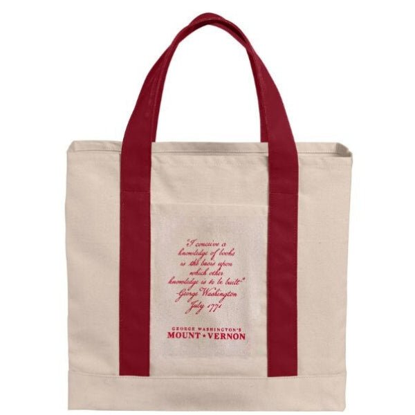 Navy Blue George Washington Book Tote - Navy or Red - The Shops at Mount Vernon