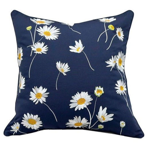 Navy Daisy Indoor Outdoor Pillow - The Shops at Mount Vernon
