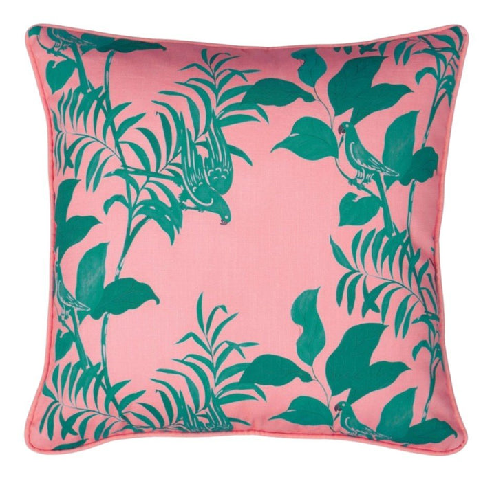 Paule Marrot Parrots Pillow Cover – Pink & Green - The Shops at Mount Vernon