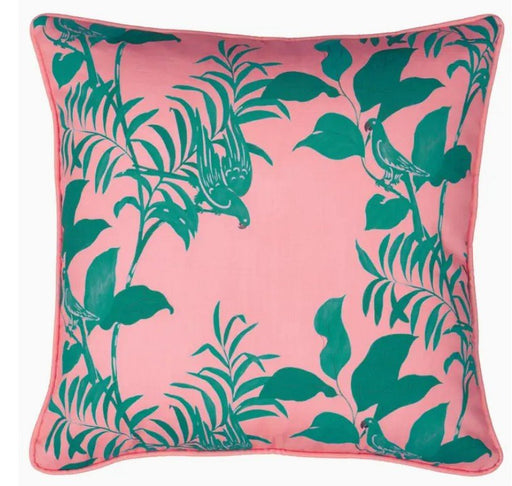 Paule Marrot Parrots Pillow Cover – Pink & Green - The Shops at Mount Vernon