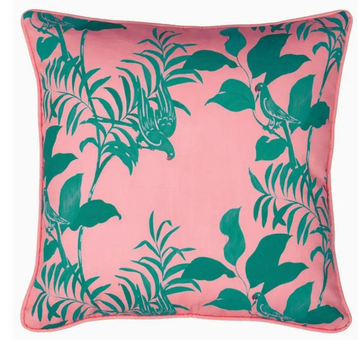 Paule Marrot Parrots Pillow Cover – Pink & Green - The Shops at Mount Vernon