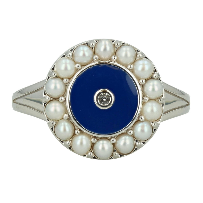 Pearl & Enamel Ring - The Shops at Mount Vernon