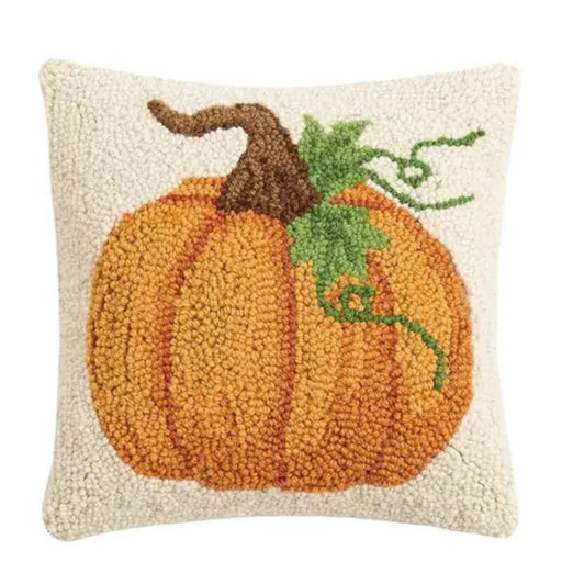 Petite Pumpkin Pillow - Hooked Fall Pillow - The Shops at Mount Vernon