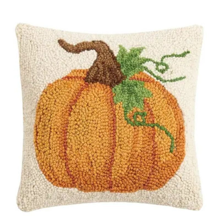 Petite Pumpkin Pillow - Hooked Fall Pillow - The Shops at Mount Vernon