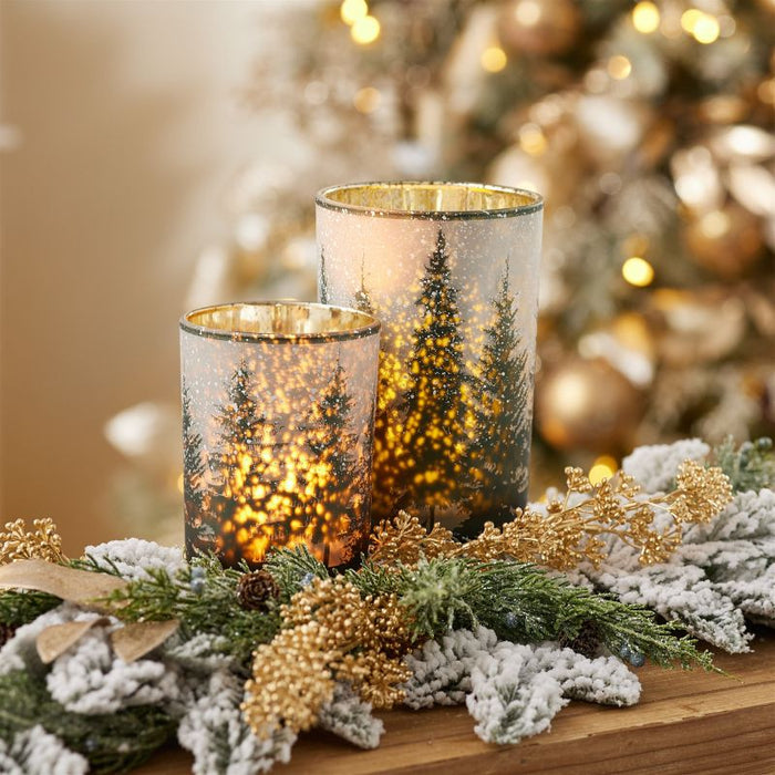 Pine Tree Glass Candle Holder - Assorted Sizes - The Shops at Mount Vernon