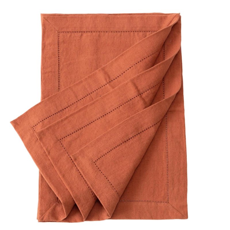 Placemat Stonewashed Linen Blend - Rust - The Shops at Mount Vernon