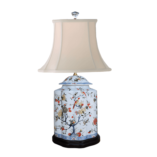 Porcelain European Floral Scallops Jar Lamp - The Shops at Mount Vernon