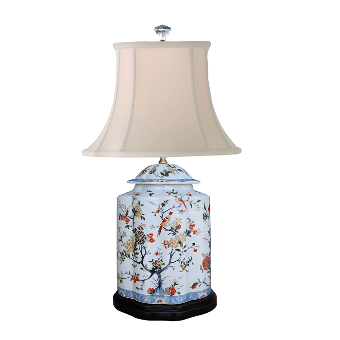 Porcelain European Floral Scallops Jar Lamp - The Shops at Mount Vernon