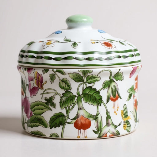 Porcelain Floral Oval Jar - The Shops at Mount Vernon