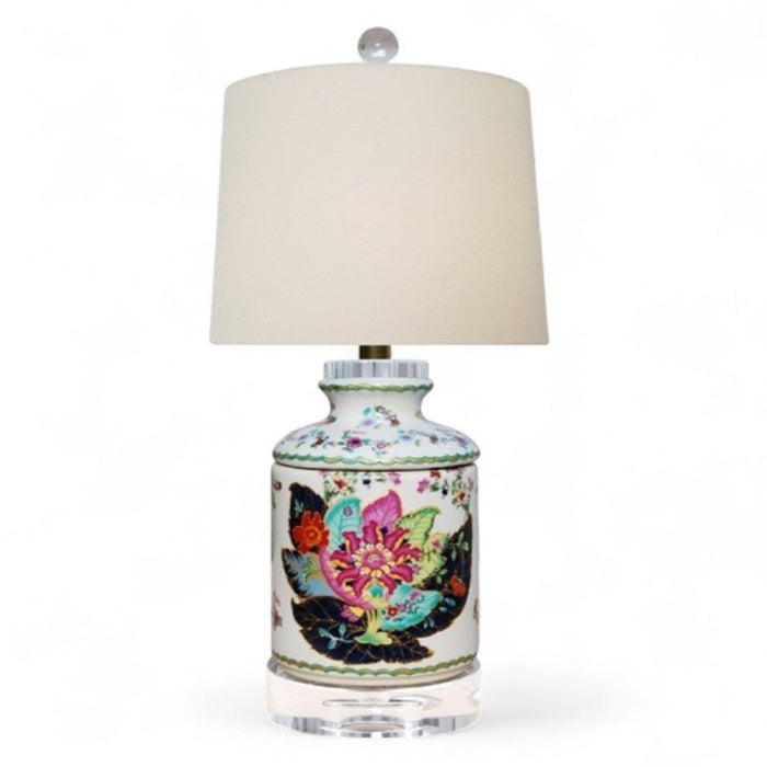 Porcelain Tobacco Leaf Lamp - Clear Base - The Shops at Mount Vernon